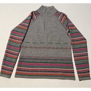 Neve Designs Julia 100% Merino Wool Knit Sweater Womens S Nordic Fair Isle